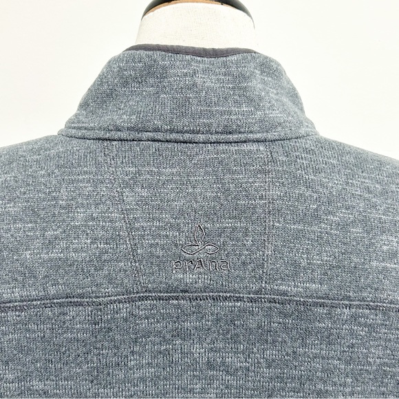 Prana Heather Grey 1/4 Zip Bryce Knit Fleece Lined Pullover Long Sleeve Large - Picture 10 of 14